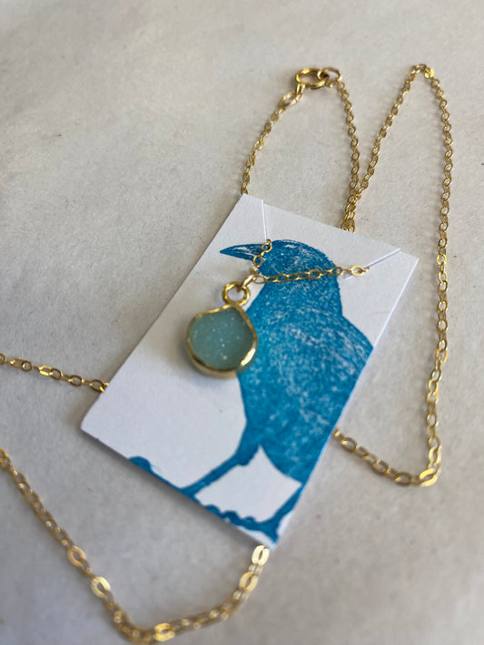 Dirty Bird Jewelry - 14K Gold Fill Mint Druzy Necklace