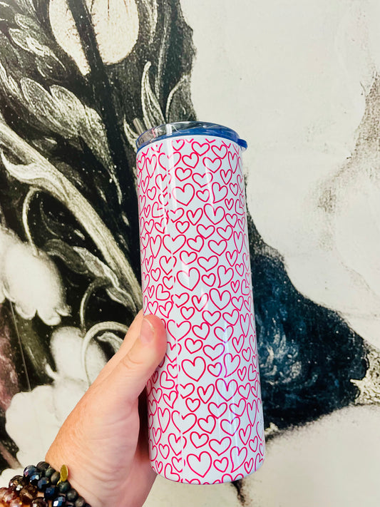 Pier Prints - Hearts Metal Tumbler