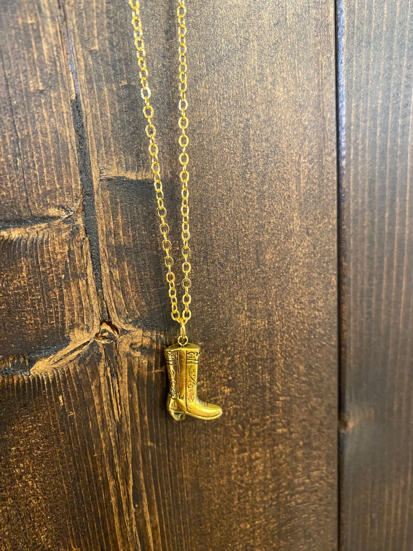 Town & Country - Gold Cowgirl Boot Necklace