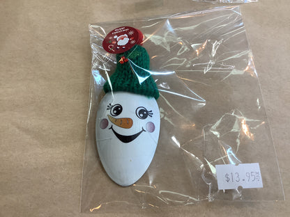 Teaspoon memories:  Snowman spoon ornament