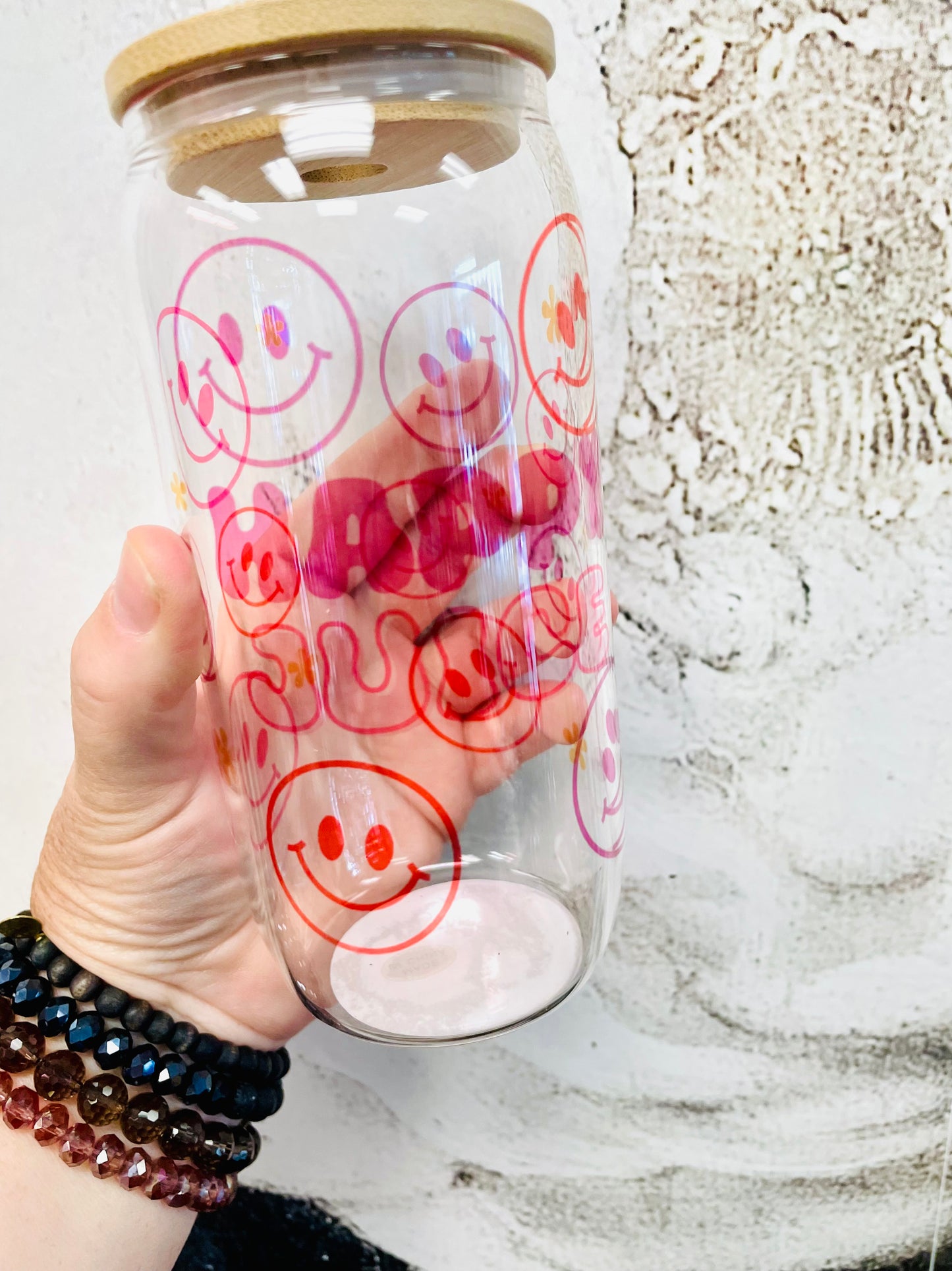 Pier prints - Happy Juice Glass Tumbler