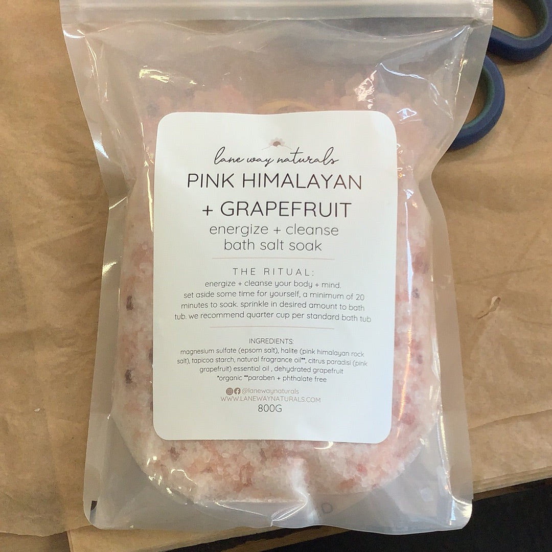 Lane Way Naturals - Pink Himalayan + Grapefruit Bath Soak