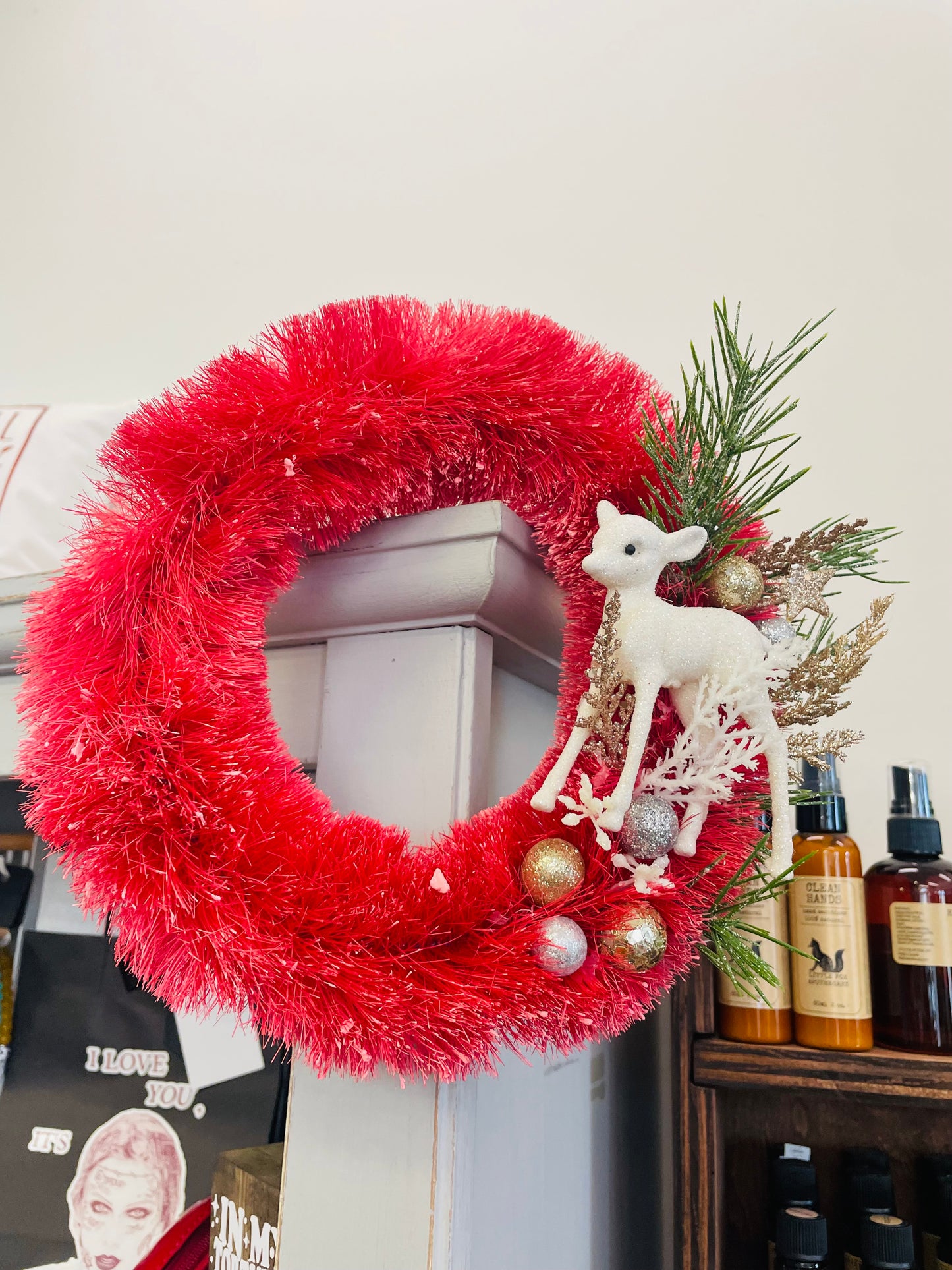 Town & country bottle brush wreath