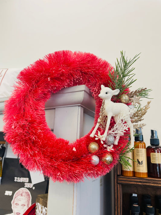 Town & country bottle brush wreath