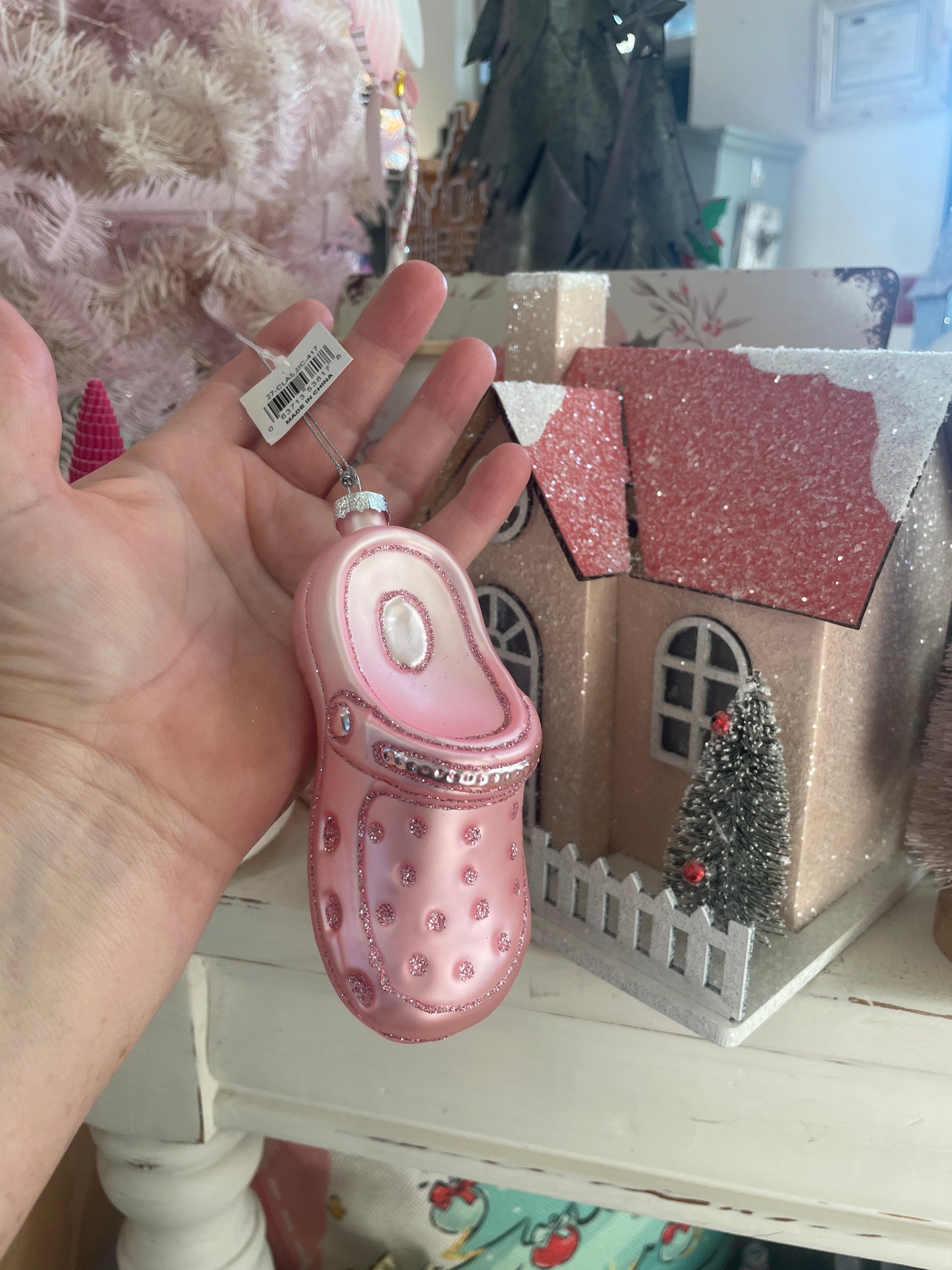 Town & Country - Pink Garden Croc Shoe Ornament