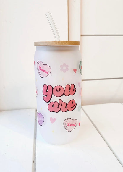 Pier Prints - Conversation Hearts Frosted Glass Tumbler