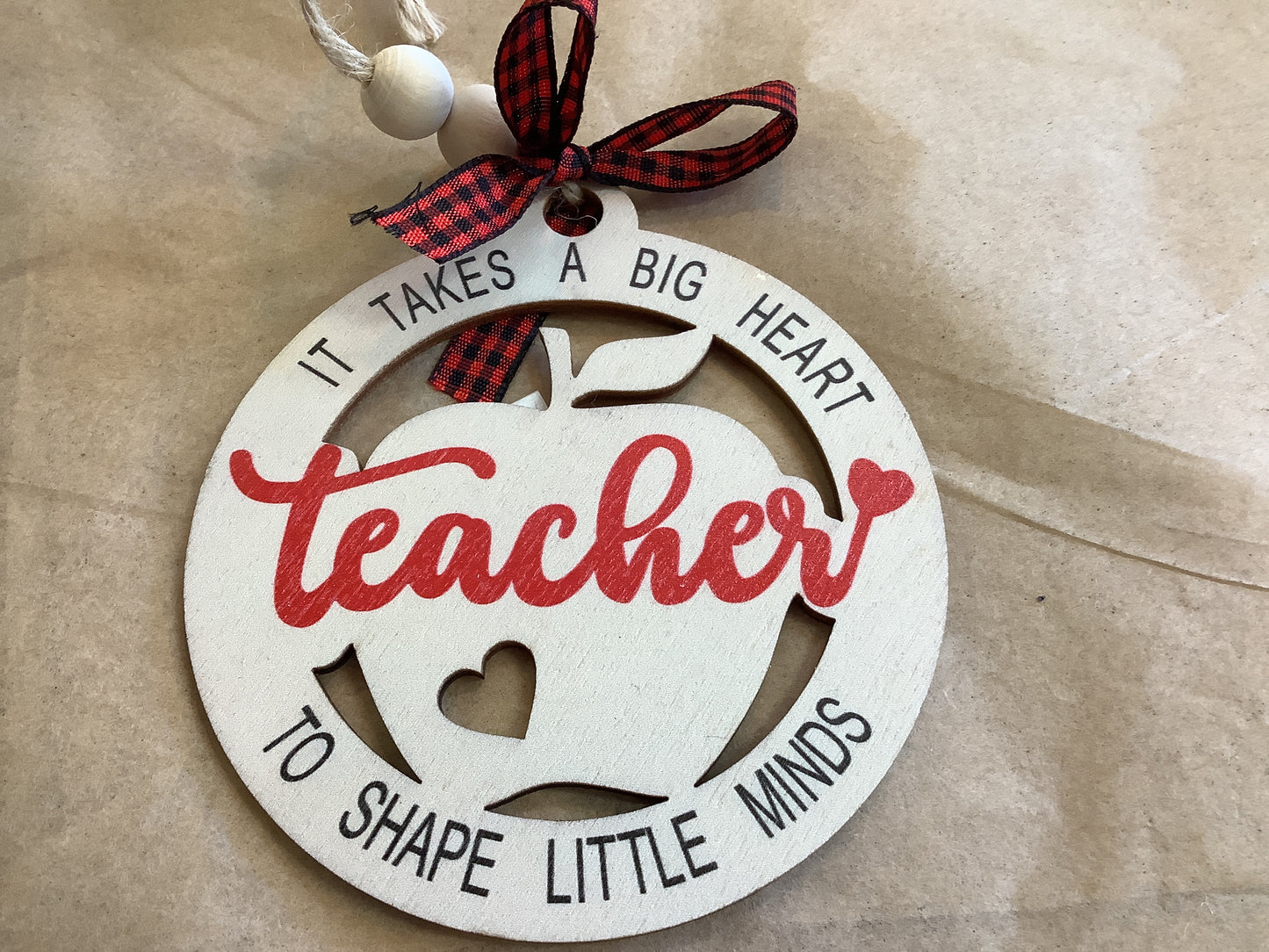 Town & Country Christmas 2024- Wooden Teacher Ornament