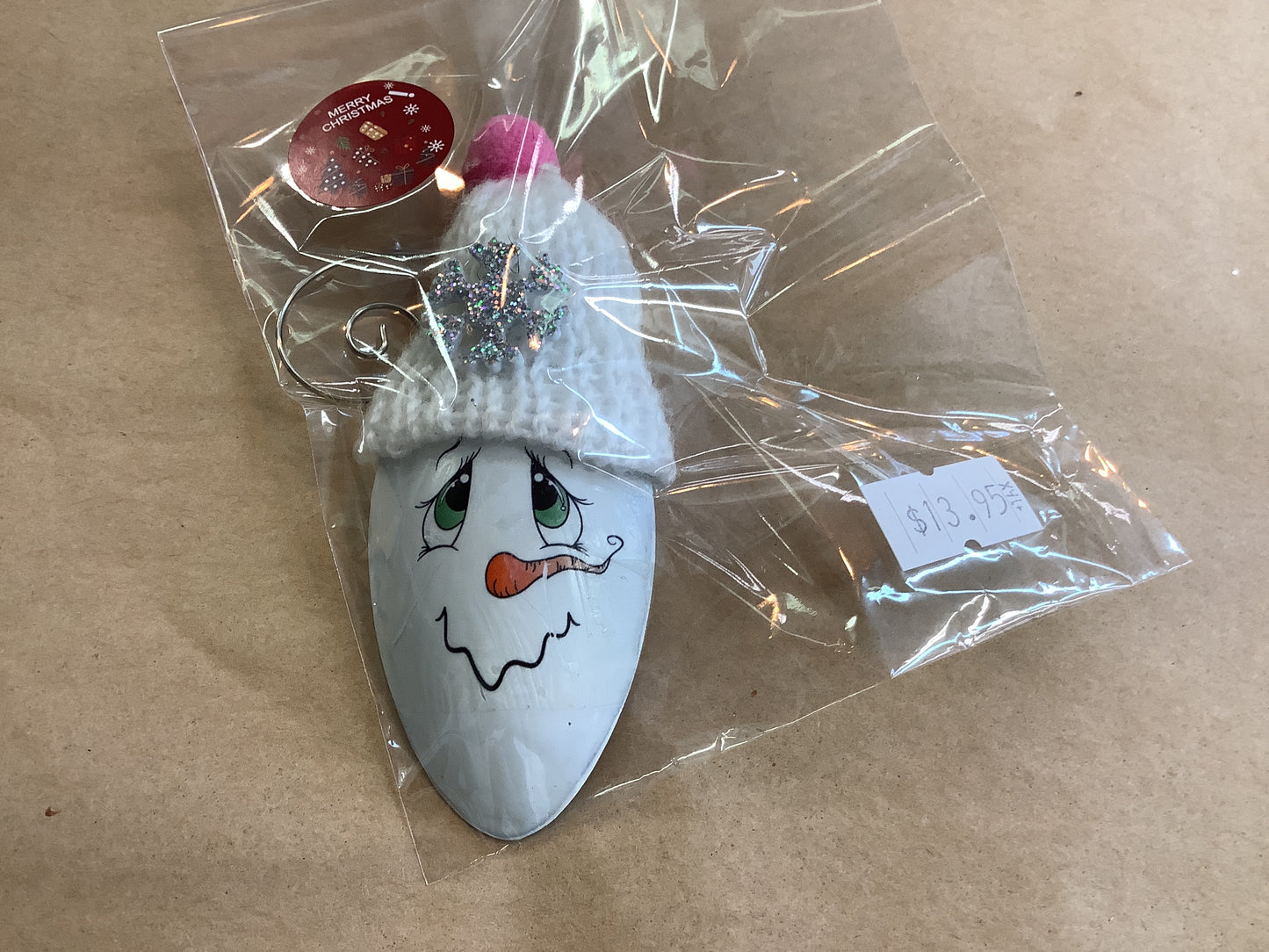 Teaspoon memories:  Snowman spoon ornament