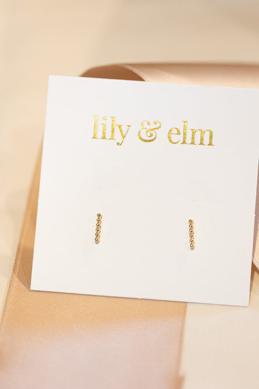 Lily & Elm - Gold Filled “Georgie” Bar Stud Earrings