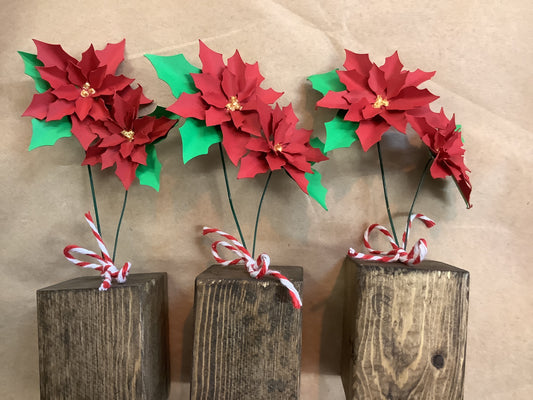 A Paper Life - Block w/ Small Poinsettia Flower