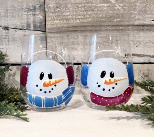 Cc Crafts - Stemless Snowman Wineglass