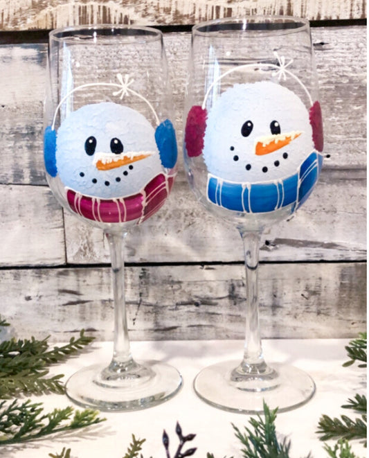 CC Crafts - Stemmed Snowman Wineglass