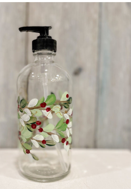 Cc Crafts - Wreath With Red Berries Soap Pump