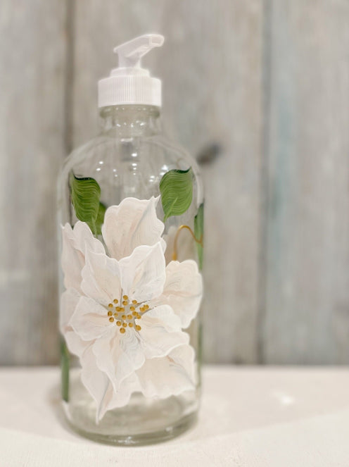 Cc Crafts - White Poinsettia Soap Dispenser