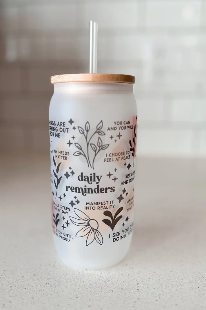 Pier Prints - Daily Reminder Frosted Glass Tumbler