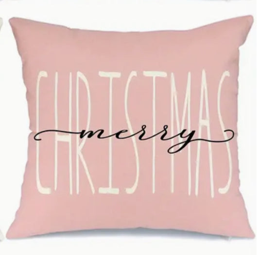 Town & Country - Pink Merry Christmas Pillow