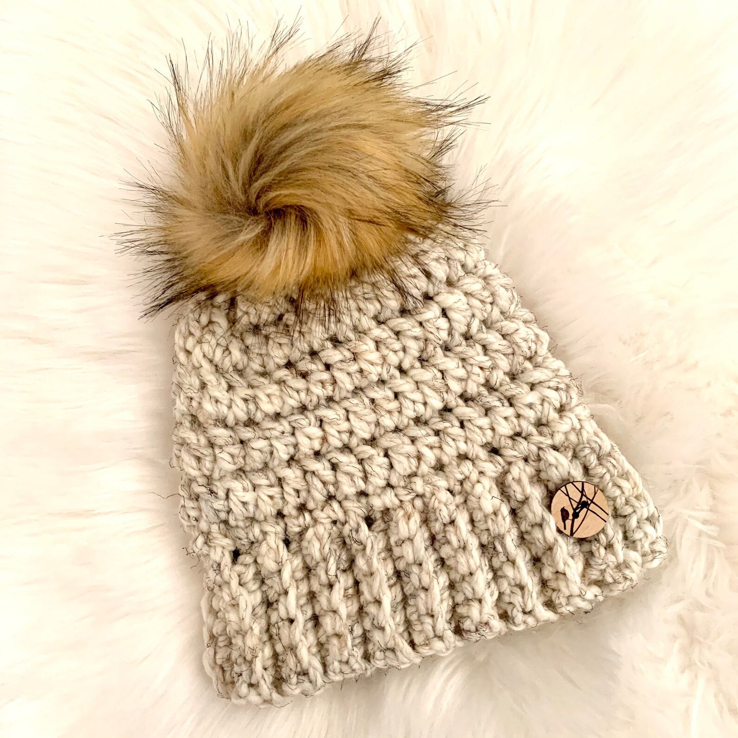 Gingersnaps Crochet - Wheat Pom Toque