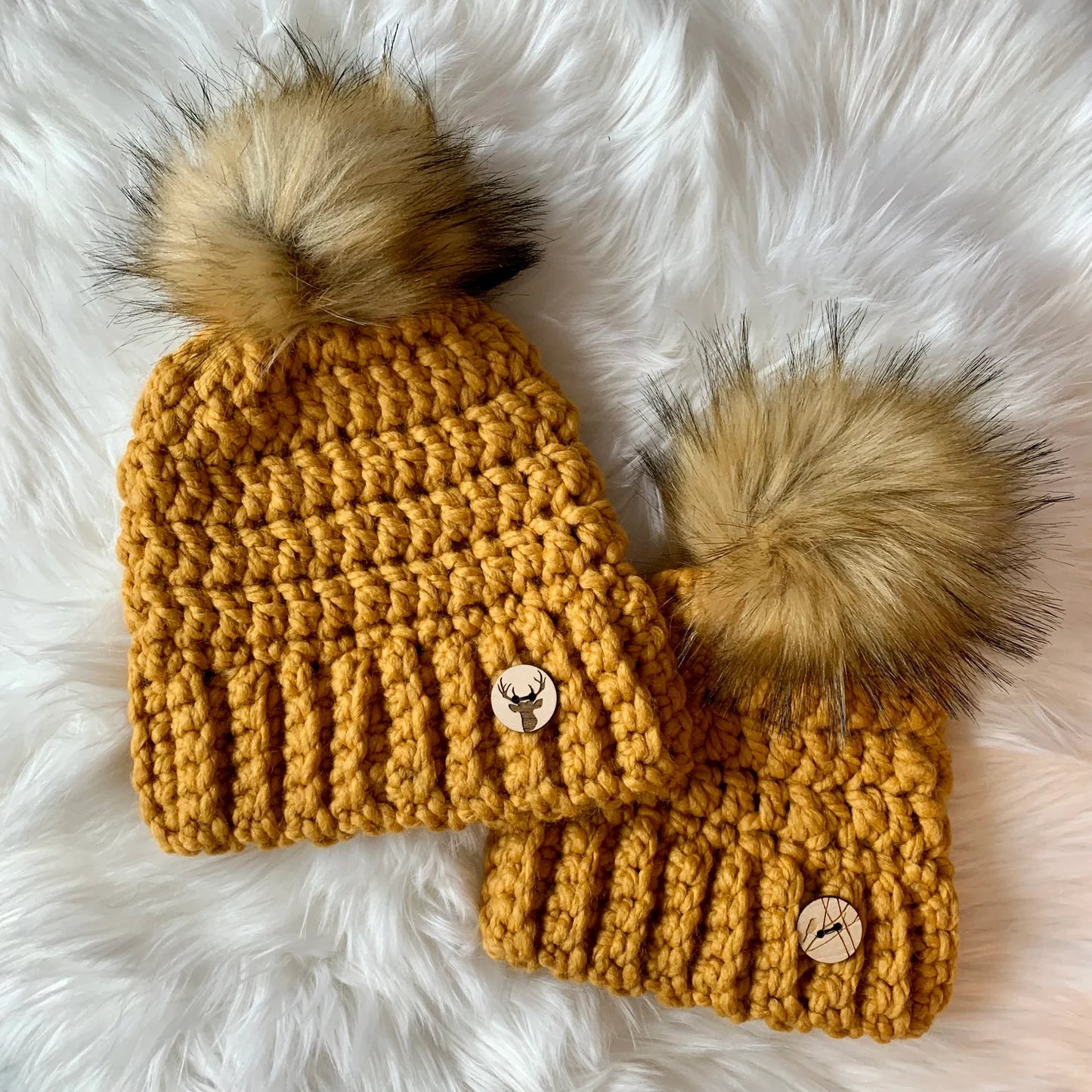 Gingersnaps Crochet - Mustard Pom Toque