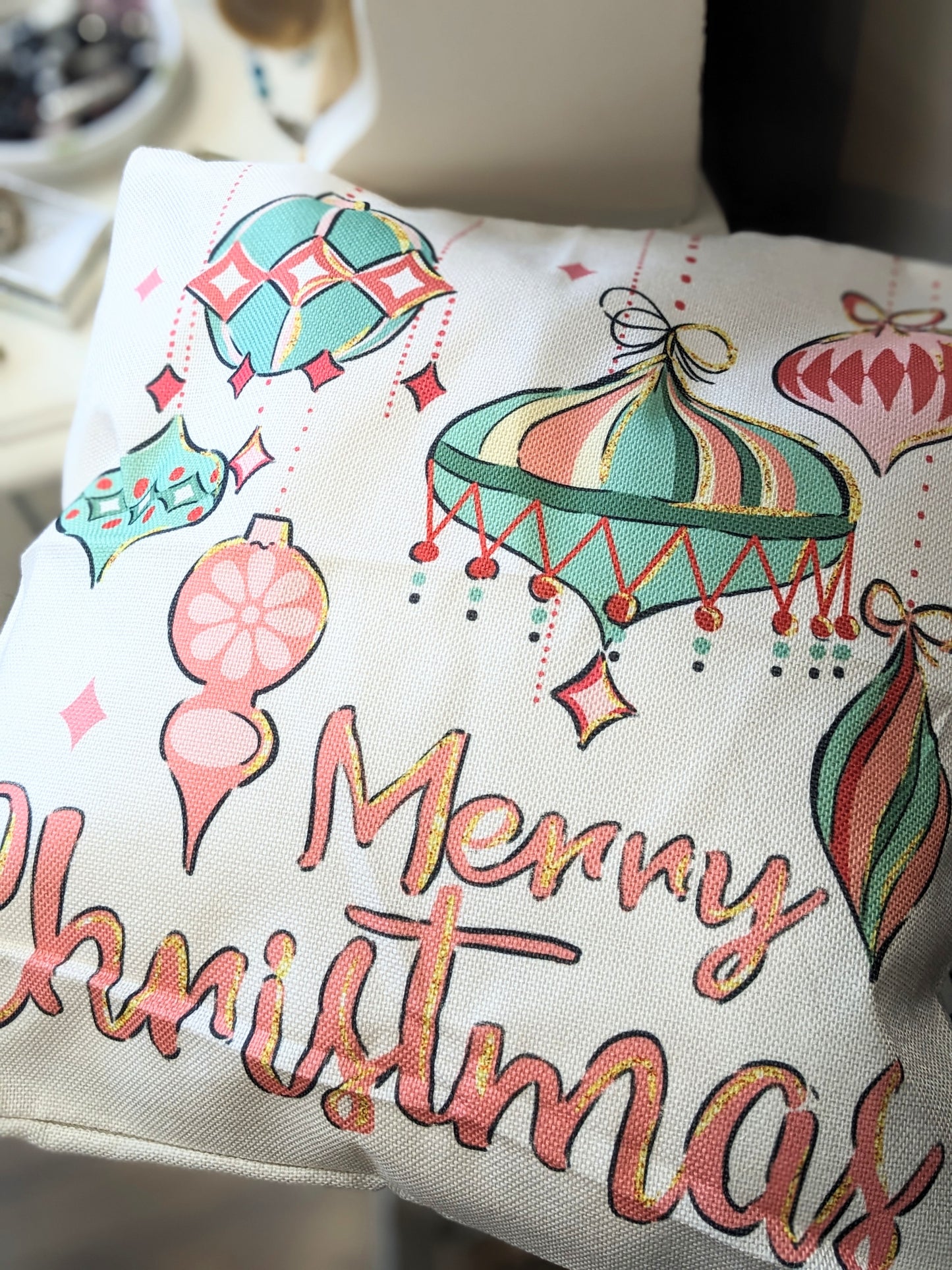 Town & Country - Merry Christmas With Ornaments Pillow