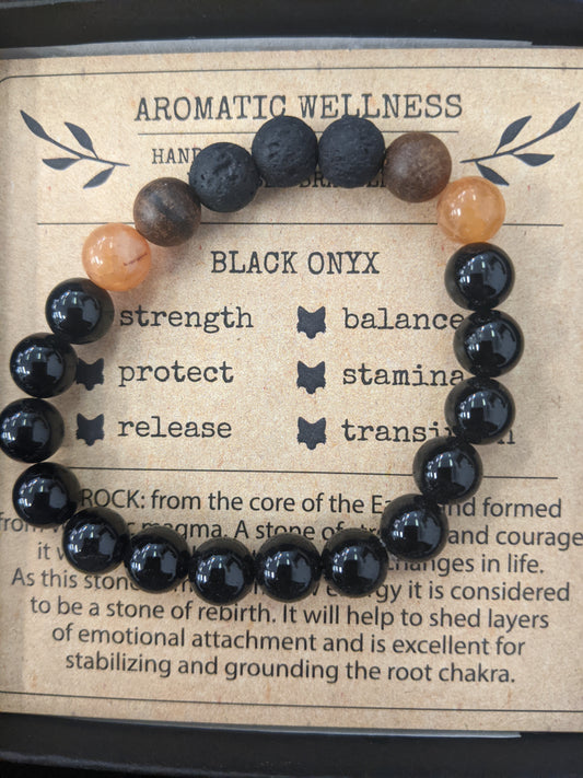 Little Fox Apothecary - Black Onyx Diffuser Bracelet