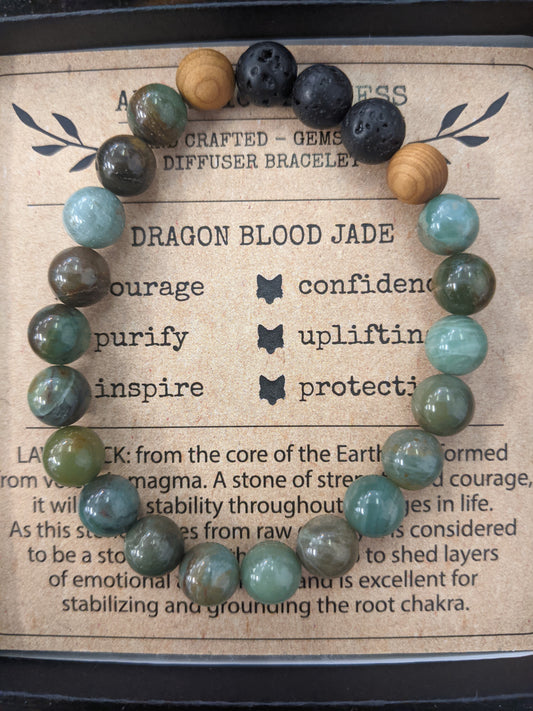 Little Fox Apothecary - Dragon Blood Jade Diffuser Bracelet