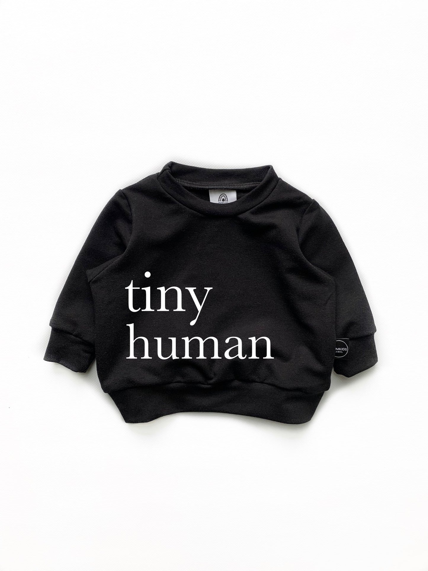 Plumkids Label -Tiny Humans Fleece sweater- Black