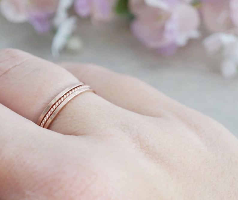 Courtney Rai Dawn - Rose Gold Hammered Rings
